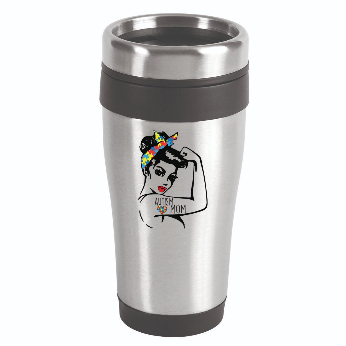 Autism Strong Mom 16oz Travel Tumbler