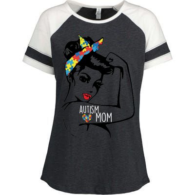 Autism Strong Mom Enza Ladies Jersey Colorblock Tee