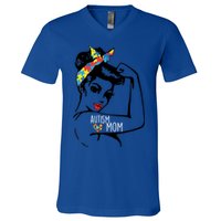 Autism Strong Mom V-Neck T-Shirt