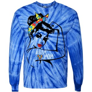 Autism Strong Mom Tie-Dye Long Sleeve Shirt