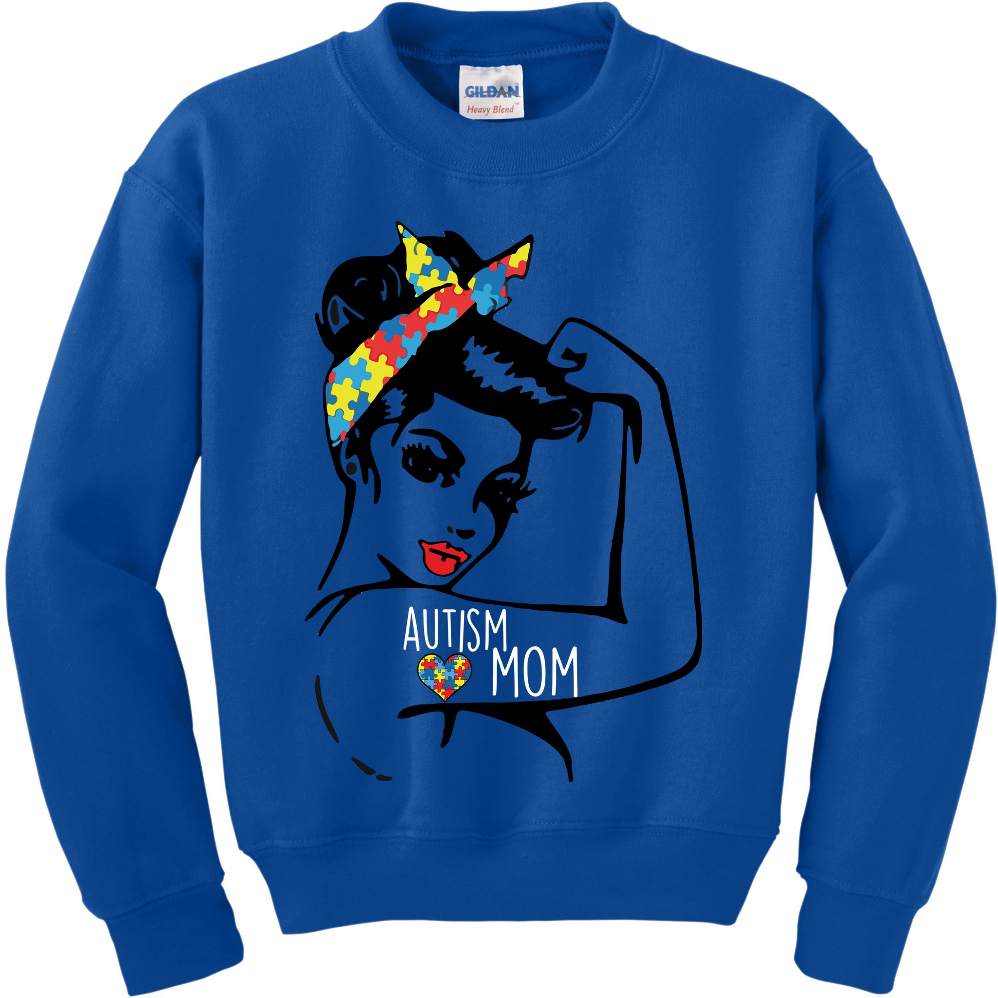 Autism Strong Mom Kids Sweatshirt