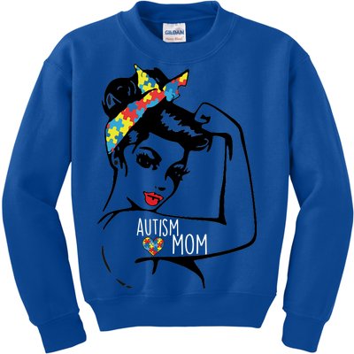 Autism Strong Mom Kids Sweatshirt