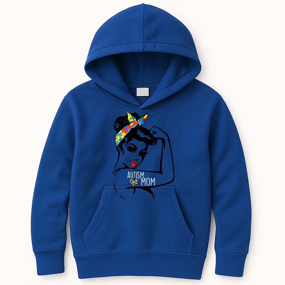 Autism Strong Mom Kids Hoodie