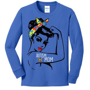 Autism Strong Mom Kids Long Sleeve Shirt