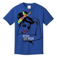 Autism Strong Mom Kids T-Shirt