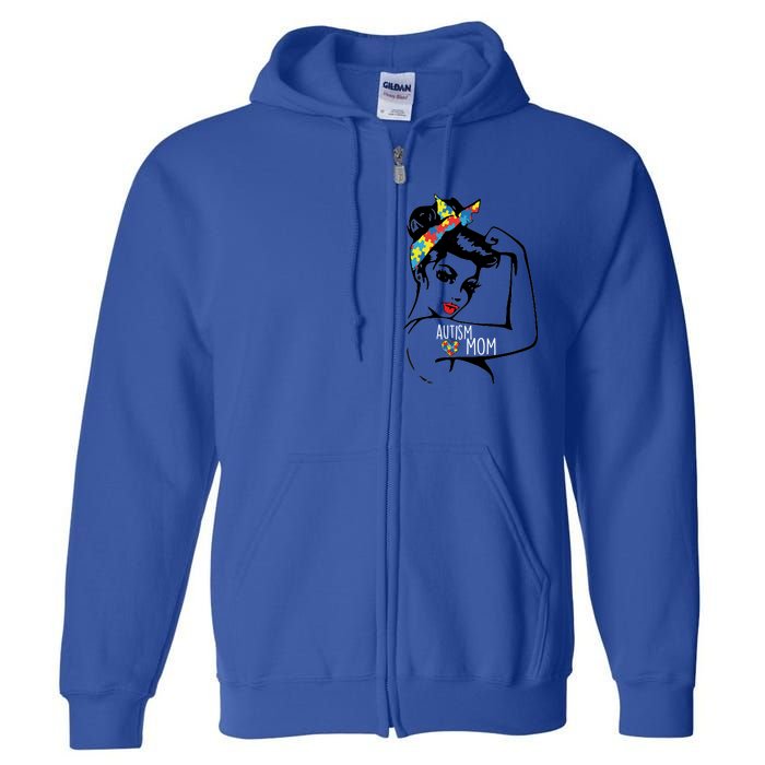 Autism Strong Mom Full Zip Hoodie