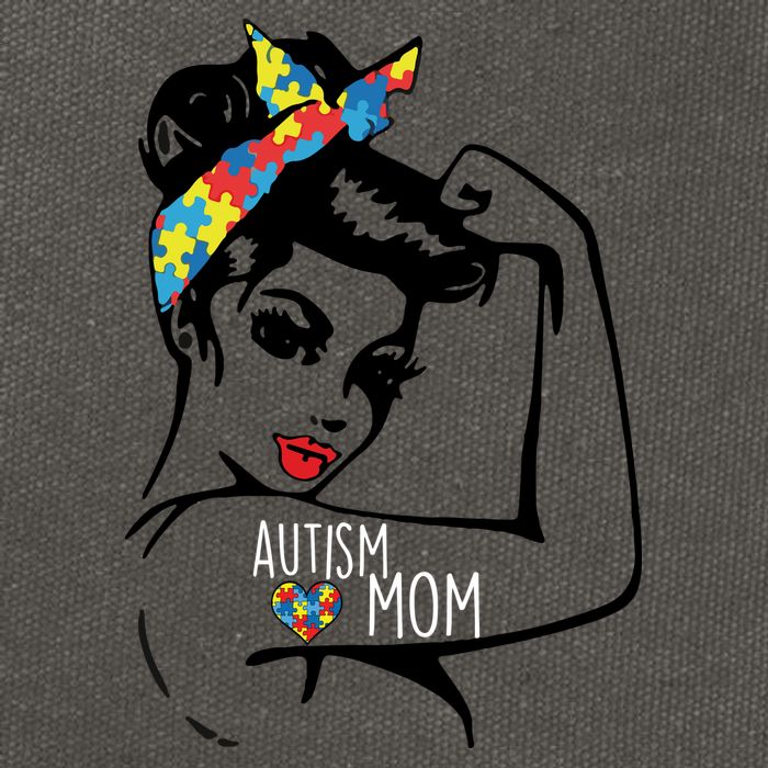 Autism Strong Mom Cotton Canvas Backpack