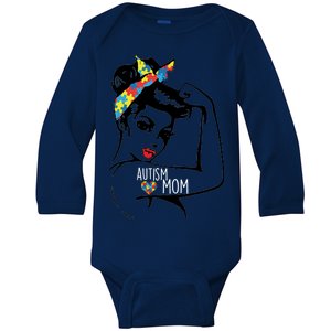 Autism Strong Mom Baby Long Sleeve Bodysuit