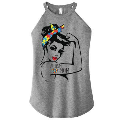 Autism Strong Mom Women’s Perfect Tri Rocker Tank