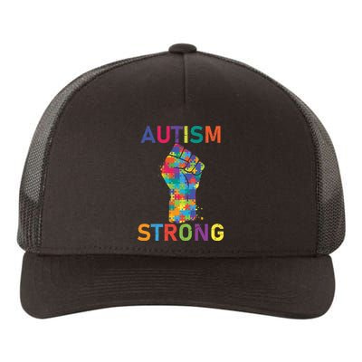 Autism Strong Retro Fist Autism Awareness Yupoong Adult 5-Panel Trucker Hat