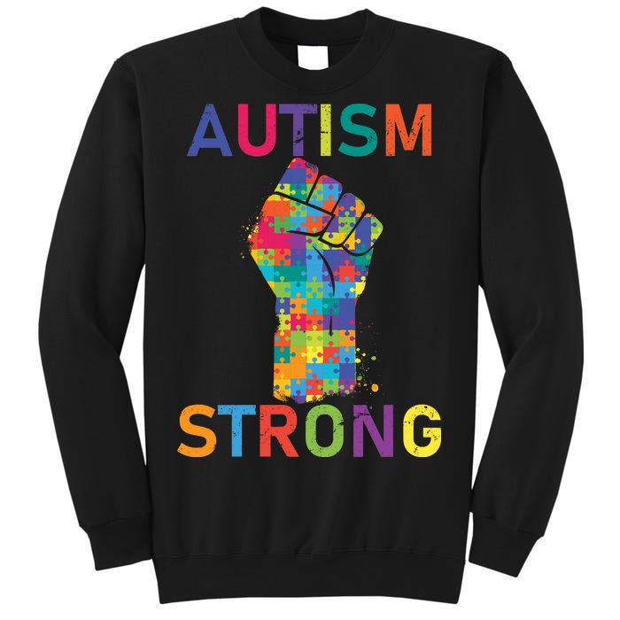 Autism Strong Retro Fist Autism Awareness Sweatshirt