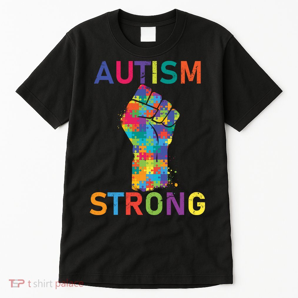 Autism Strong Retro Fist Autism Awareness Tall T-Shirt