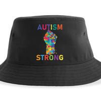 Autism Strong Retro Fist Autism Awareness Sustainable Bucket Hat