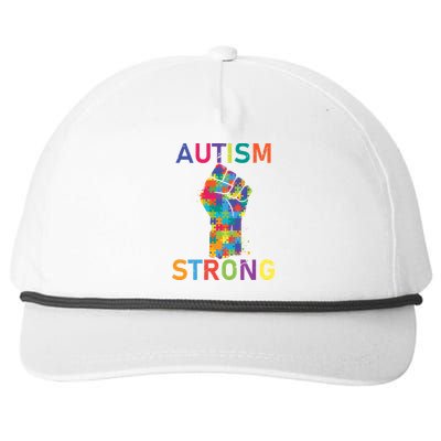 Autism Strong Retro Fist Autism Awareness Snapback Five-Panel Rope Hat