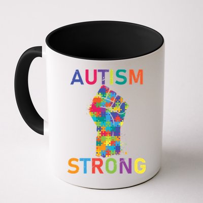 Autism Strong Retro Fist Autism Awareness Mug