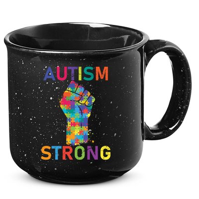 Autism Strong Retro Fist Autism Awareness 15oz Campfire Ceramic Mug