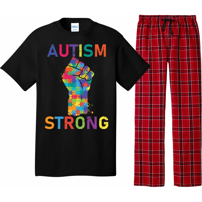 Autism Strong Retro Fist Autism Awareness Pajama Set