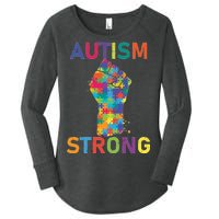 Autism Strong Retro Fist Autism Awareness Women's Perfect Tri Tunic Long Sleeve Shirt