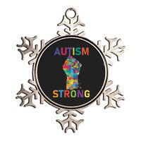 Autism Strong Retro Fist Autism Awareness Metallic Star Ornament