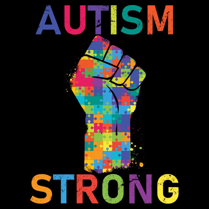 Autism Strong Retro Fist Autism Awareness Premium T-Shirt