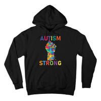 Autism Strong Retro Fist Autism Awareness Tall Hoodie