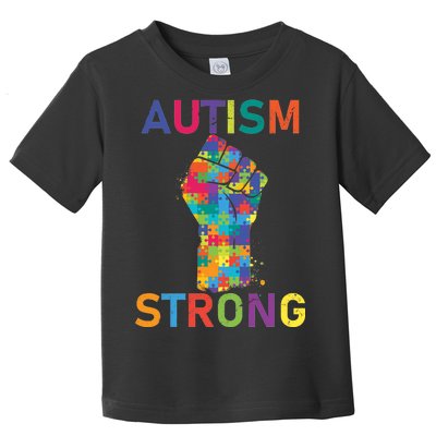 Autism Strong Retro Fist Autism Awareness Toddler T-Shirt