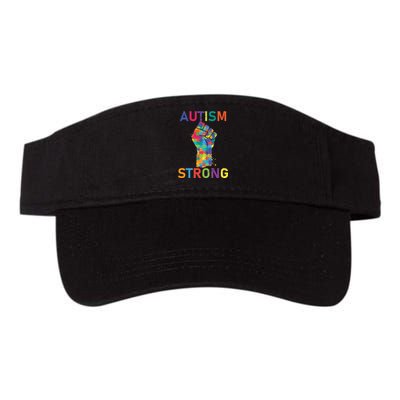 Autism Strong Retro Fist Autism Awareness Valucap Bio-Washed Visor