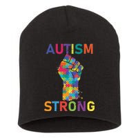 Autism Strong Retro Fist Autism Awareness Short Acrylic Beanie