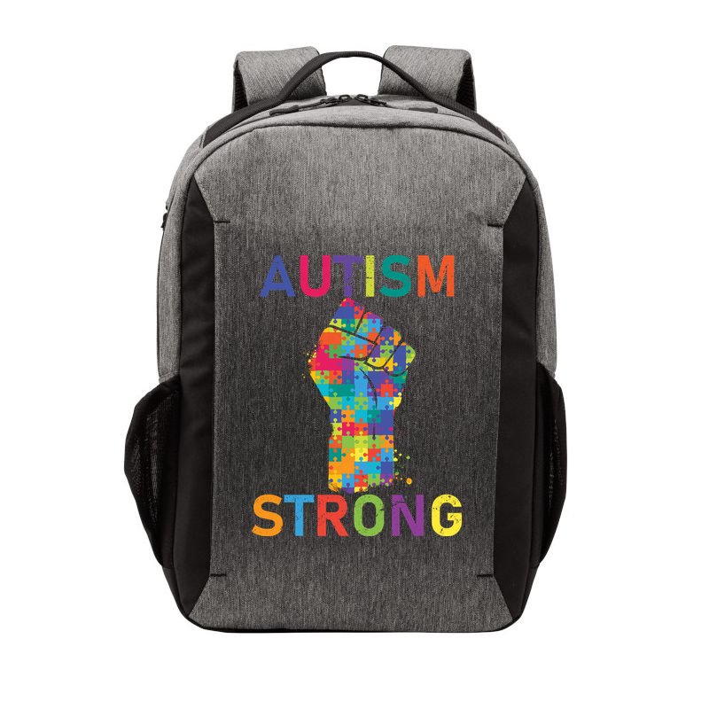 Autism Strong Retro Fist Autism Awareness Vector Backpack