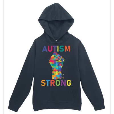 Autism Strong Retro Fist Autism Awareness Urban Pullover Hoodie