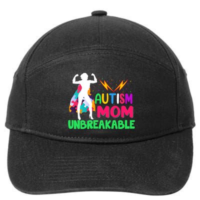 Autism Super Mom Unbreakable 7-Panel Snapback Hat