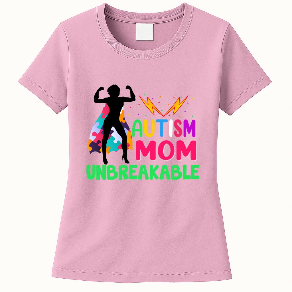 Autism Super Mom Unbreakable Womens T-Shirt