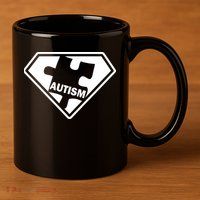 Autism Super Power Logo 11oz C Handle Ceramic Mug