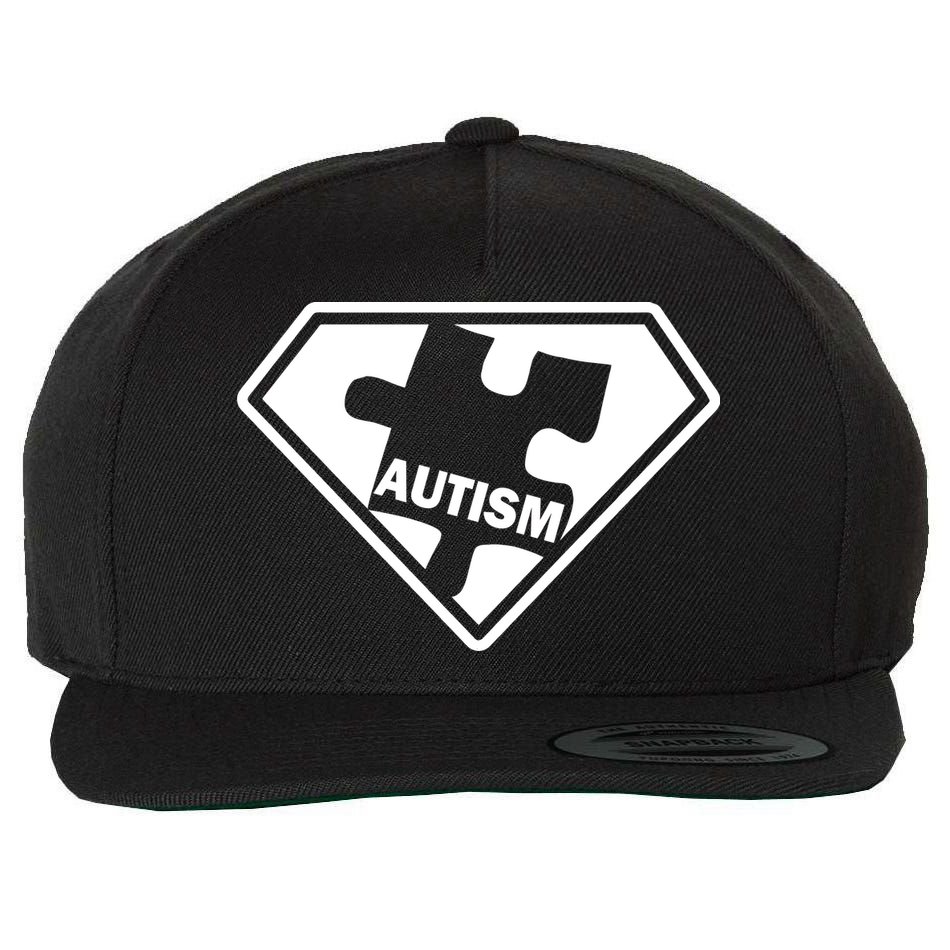 Autism Super Power Logo Wool Snapback Cap