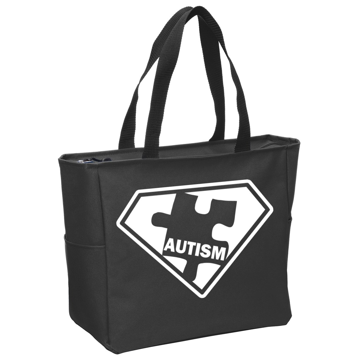 Autism Super Power Logo Zip Tote Bag