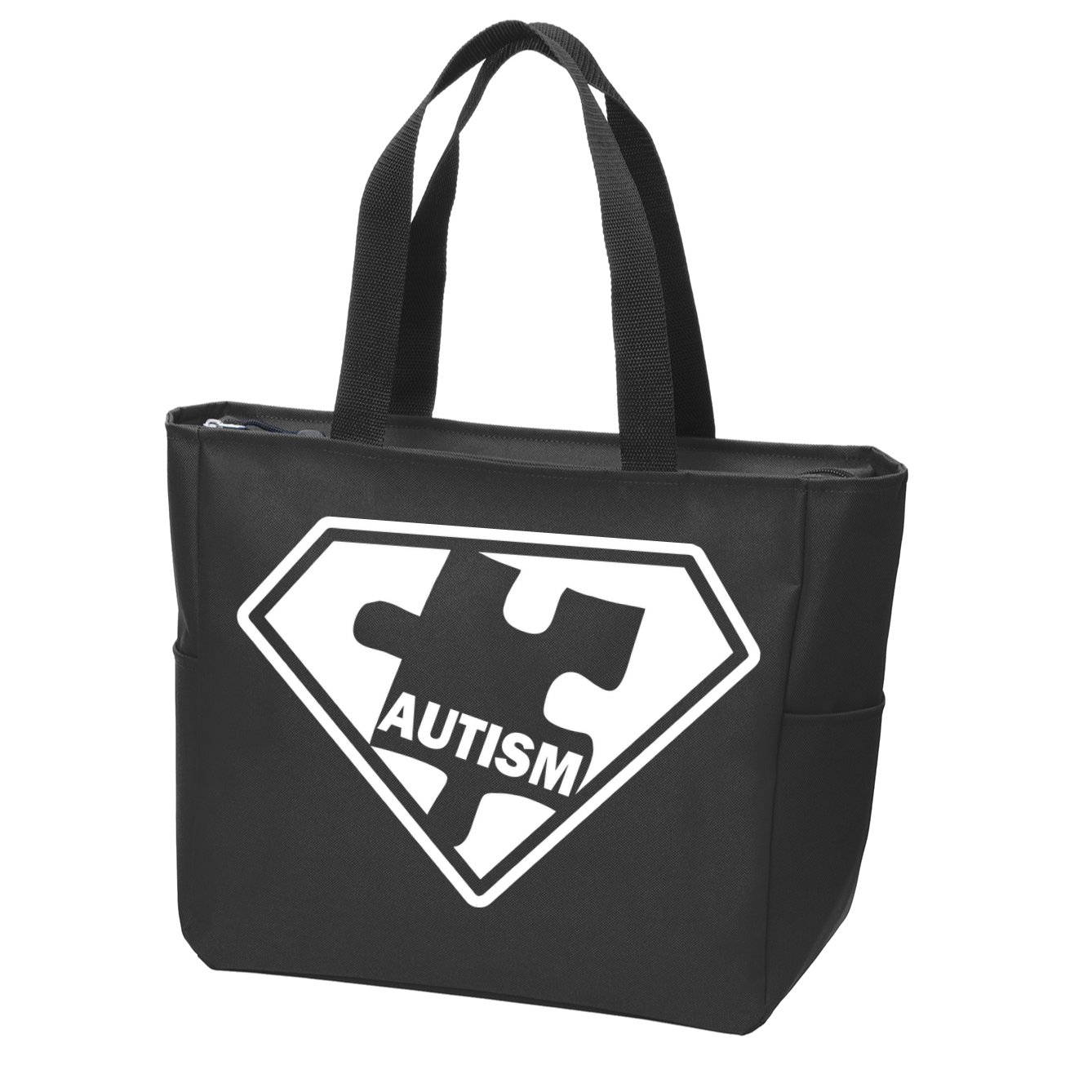 Autism Super Power Logo Zip Tote Bag