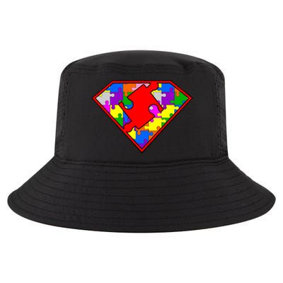 Autism Superhero Puzzle Crest Cool Comfort Performance Bucket Hat