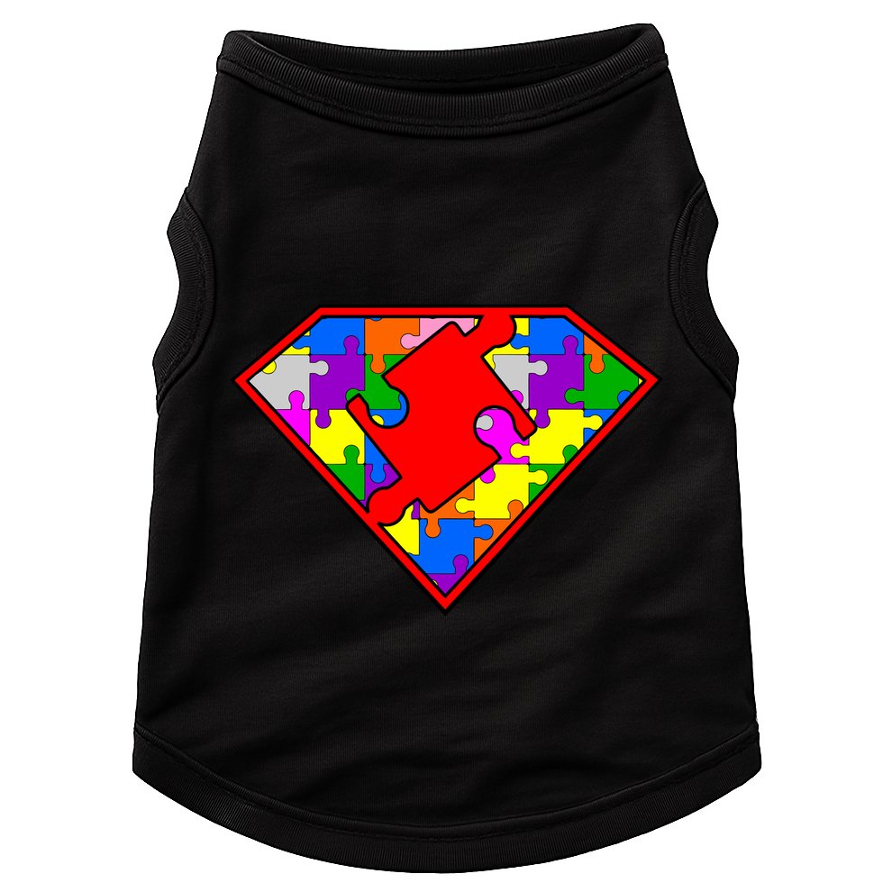 Autism Superhero Puzzle Crest Doggie Tank