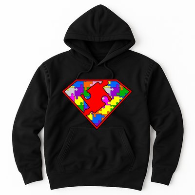 Autism Superhero Puzzle Crest Hoodie