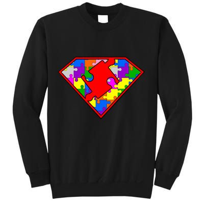 Autism Superhero Puzzle Crest Sweatshirt