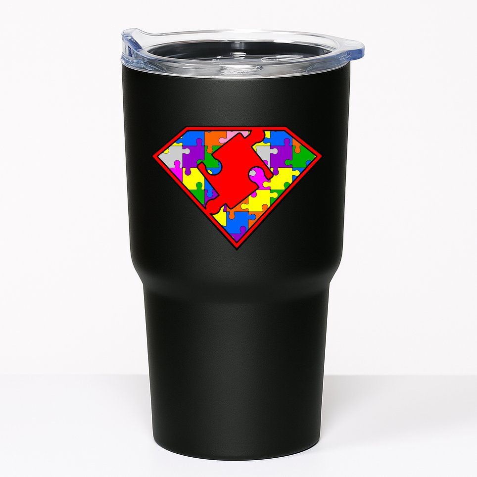 Autism Superhero Puzzle Crest Tumbler