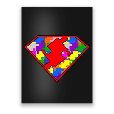 Autism Superhero Puzzle Crest Poster