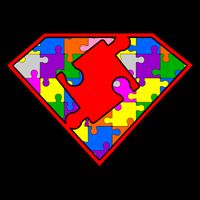 Autism Superhero Puzzle Crest Womens T-Shirt