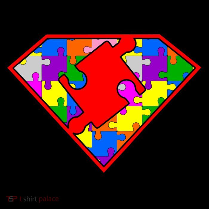 Autism Superhero Puzzle Crest Women's V-Neck T-Shirt