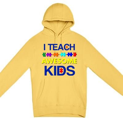 Autism Teacher I Teach Awesome Kids Premium Pullover Hoodie