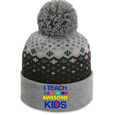 Autism Teacher I Teach Awesome Kids The Baniff Cuffed Pom Beanie