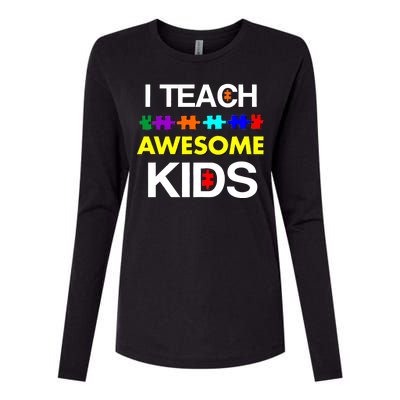 Autism Teacher I Teach Awesome Kids Womens Cotton Relaxed Long Sleeve T-Shirt