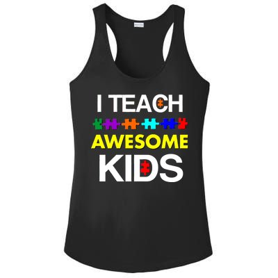 Autism Teacher I Teach Awesome Kids Ladies PosiCharge Competitor Racerback Tank