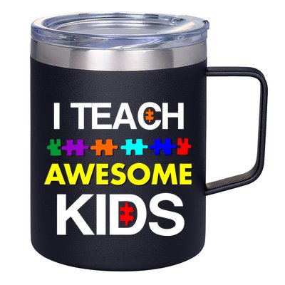 Autism Teacher I Teach Awesome Kids 12oz Stainless Steel Coffee Mug
