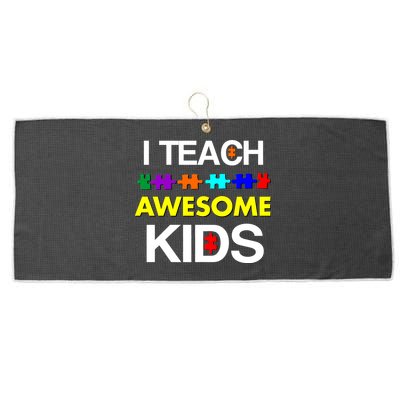 Autism Teacher I Teach Awesome Kids Large Microfiber Waffle Golf Towel